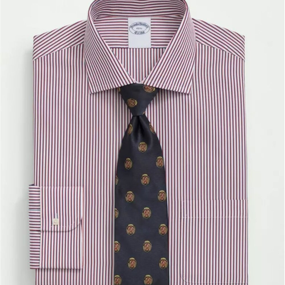 Brooks Brothers Supima Cotton Poplin English Collar, Striped Dress Shirt